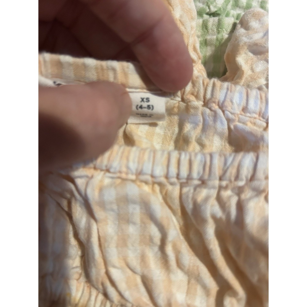 GAP Kids Girls XS 4-5 Pastel Gingham Seersucker Smocked Puff Sleeve Dress - Picture 4 of 4